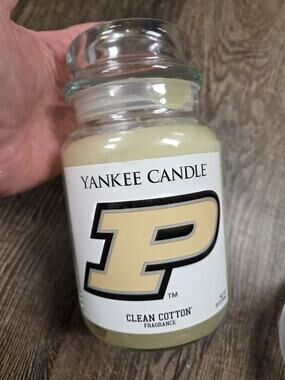 Yankee Candle Purdue University 22oz Glass Jar Clean Cotton BRAND NEW VERY RARE